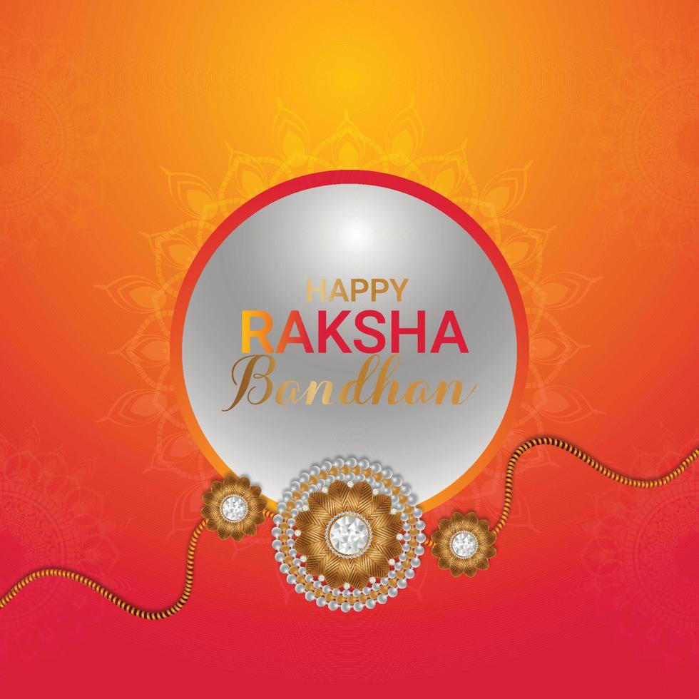 tarjeta de felicitación de raksha bandhan con rakhi creativo vector