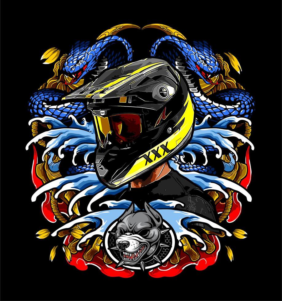 water and king cobra vector