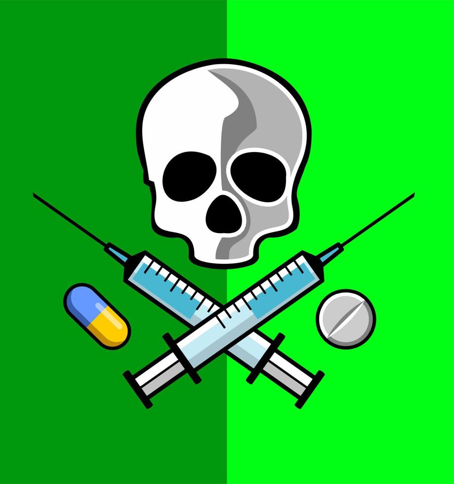 skull, injection and medicine vector