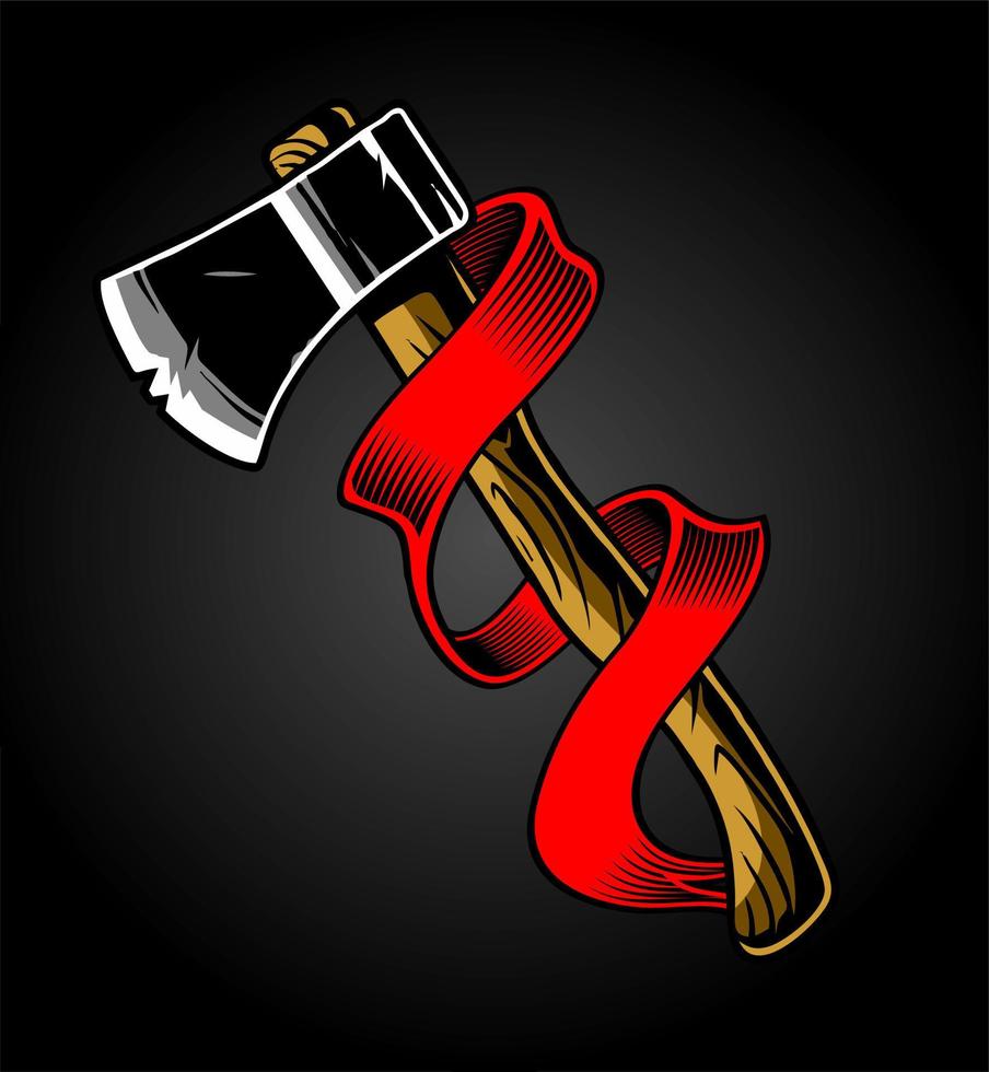 ax with ribbon vector