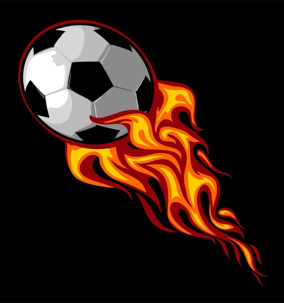 hot soccer  ball in the sky vector
