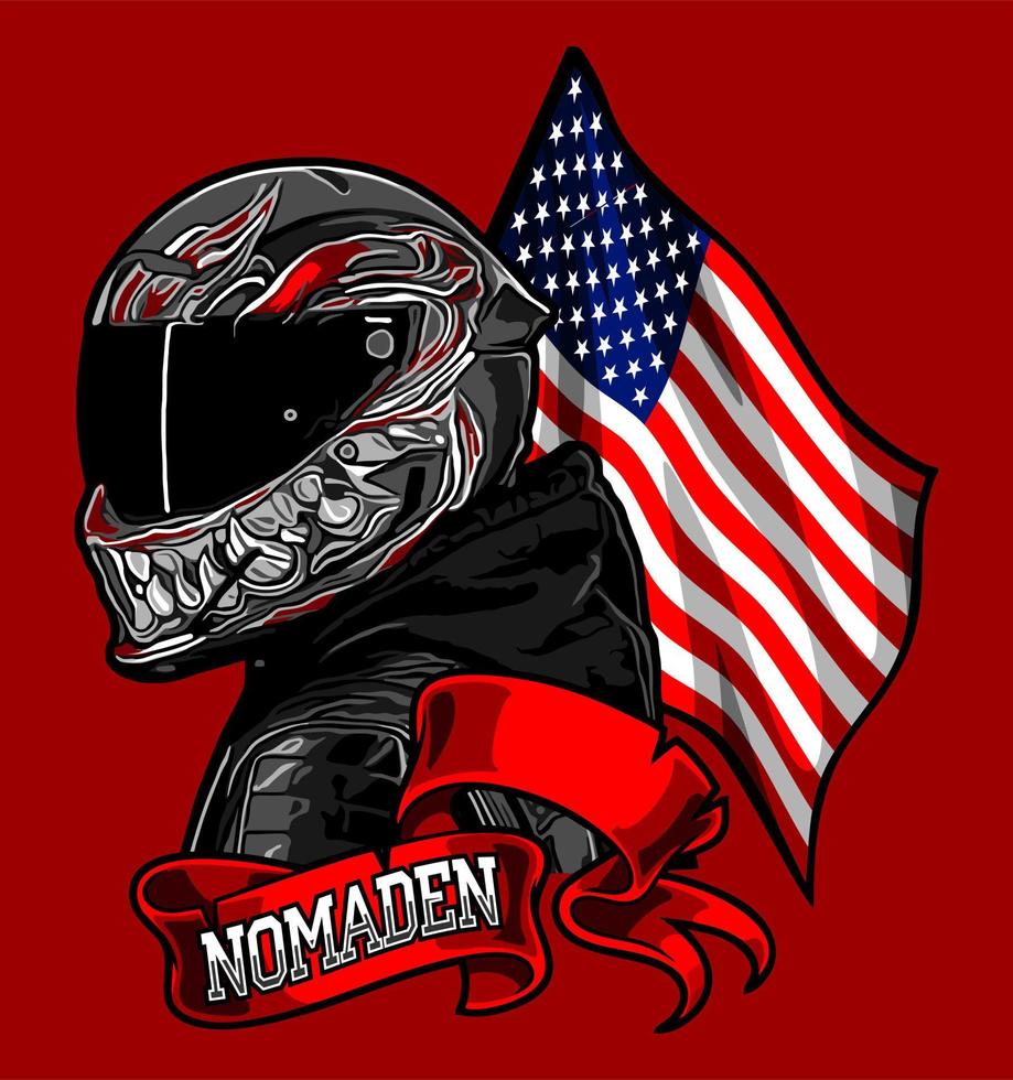 bikers wearing helmets vector