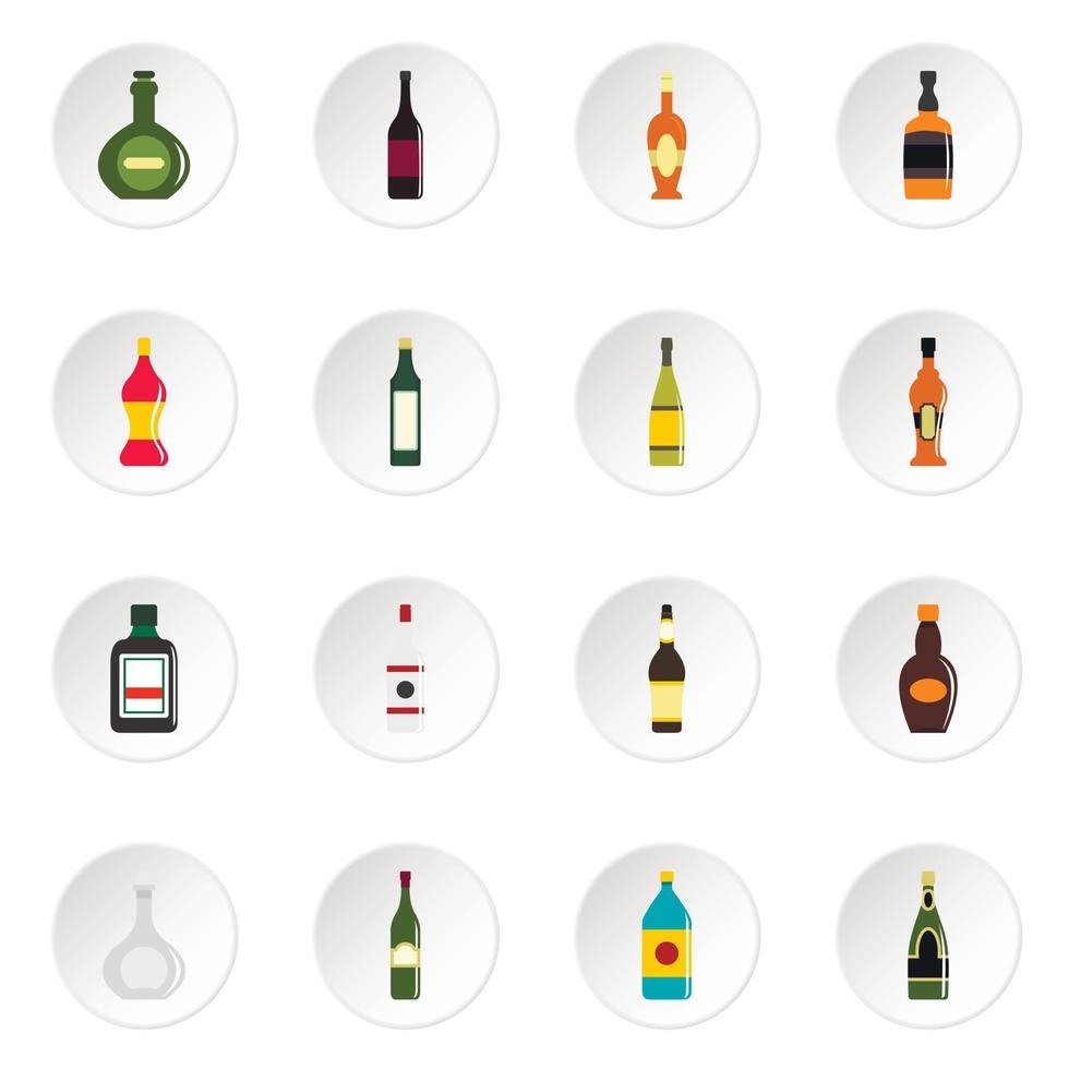 Bottle forms icons set in flat style vector