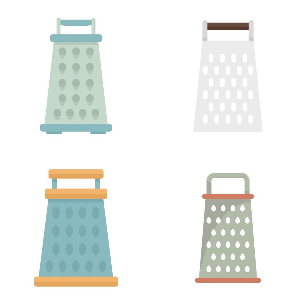 Grater icons set flat vector isolated