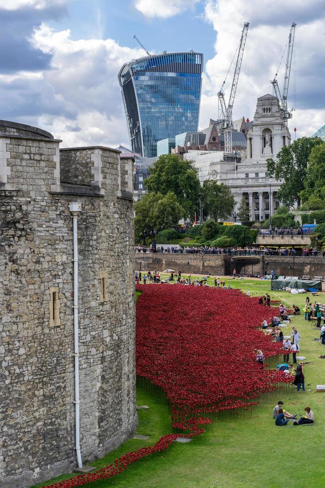 London, UK, 2014. Poppies at the Tower of London photo