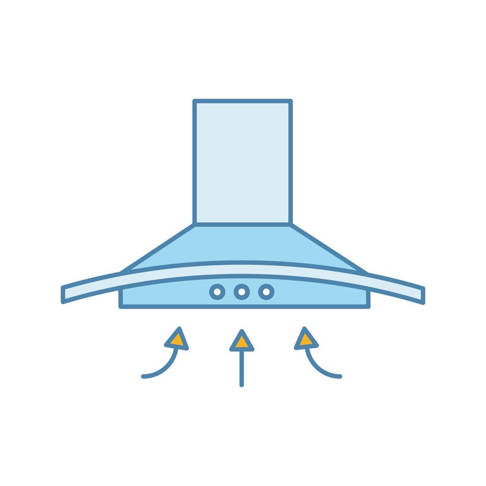 Range hood color icon. Kitchen extractor fan. Cooker hood. Kitchen exhaust. Household appliance. Isolated vector illustration