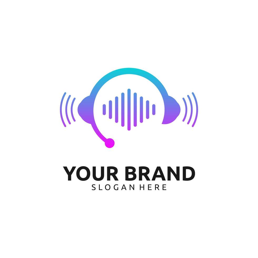 GRADIENT PODCAST LOGO DESIGN vector