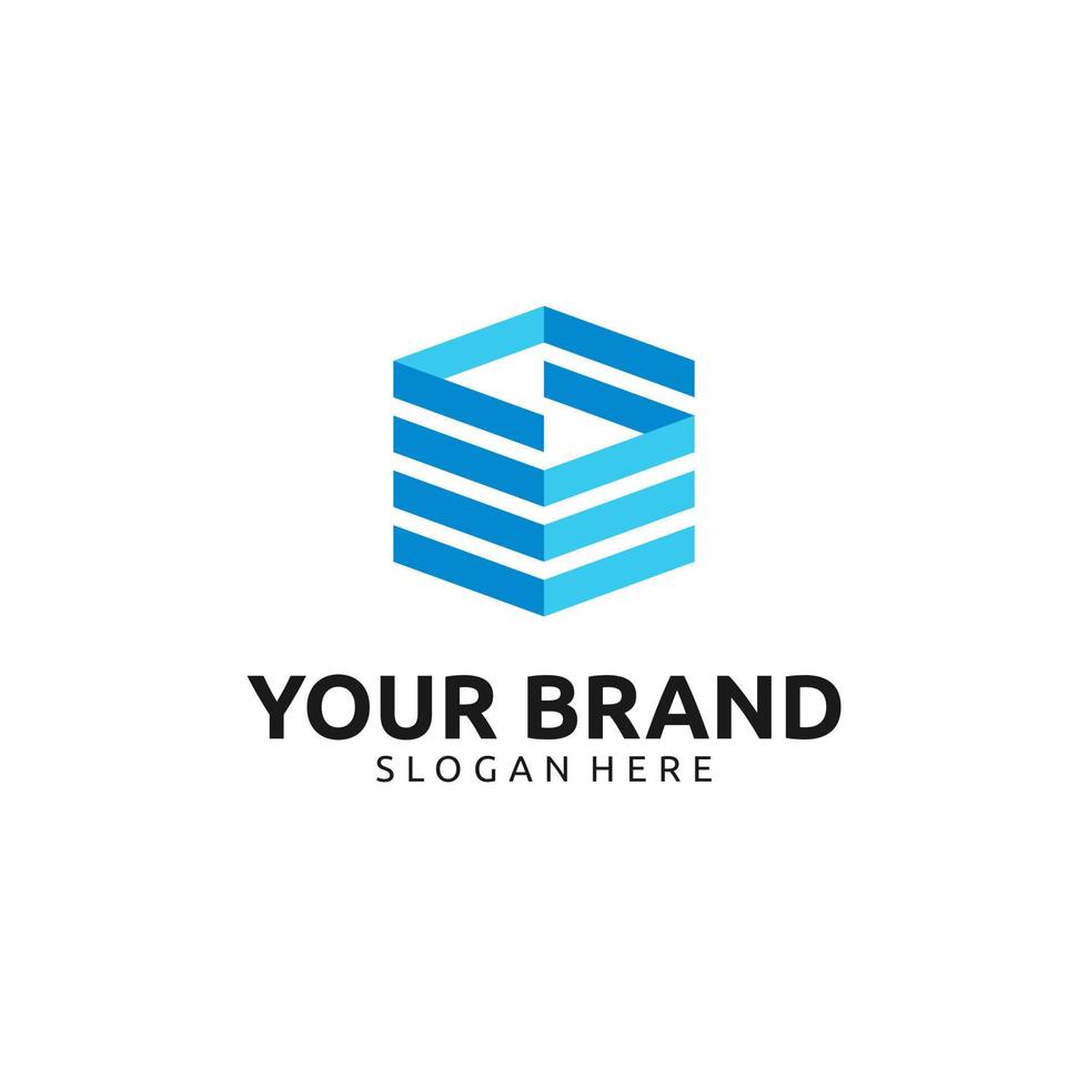 LETTER S BOX LOGO DESIGN vector