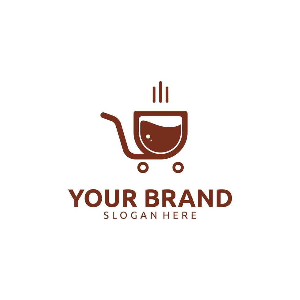 COFFEE SHOP CART LOGO DESIGN vector