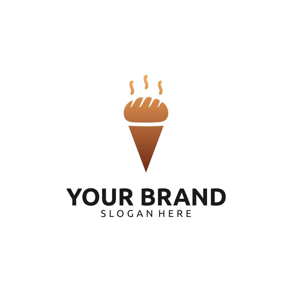ICE CREAM AND BREAD LOGO DESIGN vector