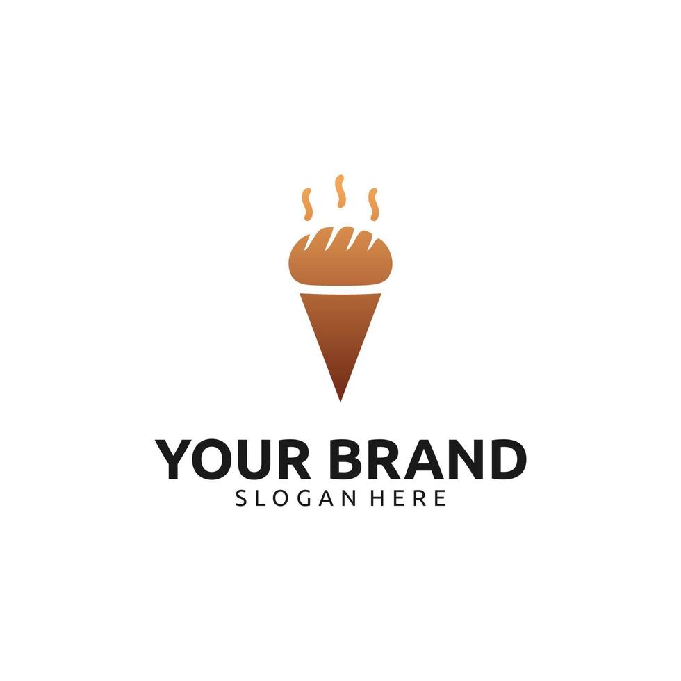 diseño de logotipo de helado y pan vector