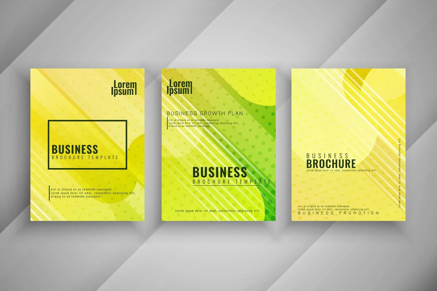 Modern geometric business brochure template set vector