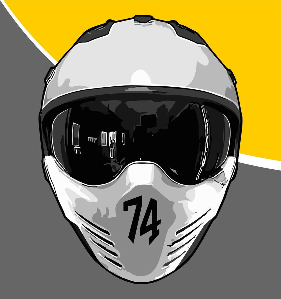 cool helmet front view vector