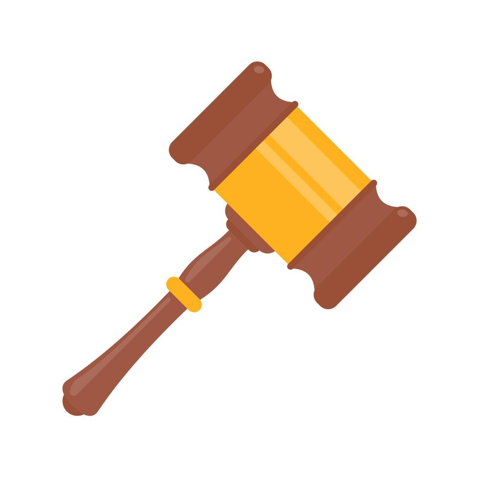 judge hammer Use knocks to decide a lawsuit. A wooden hammer to hit the auction close. vector