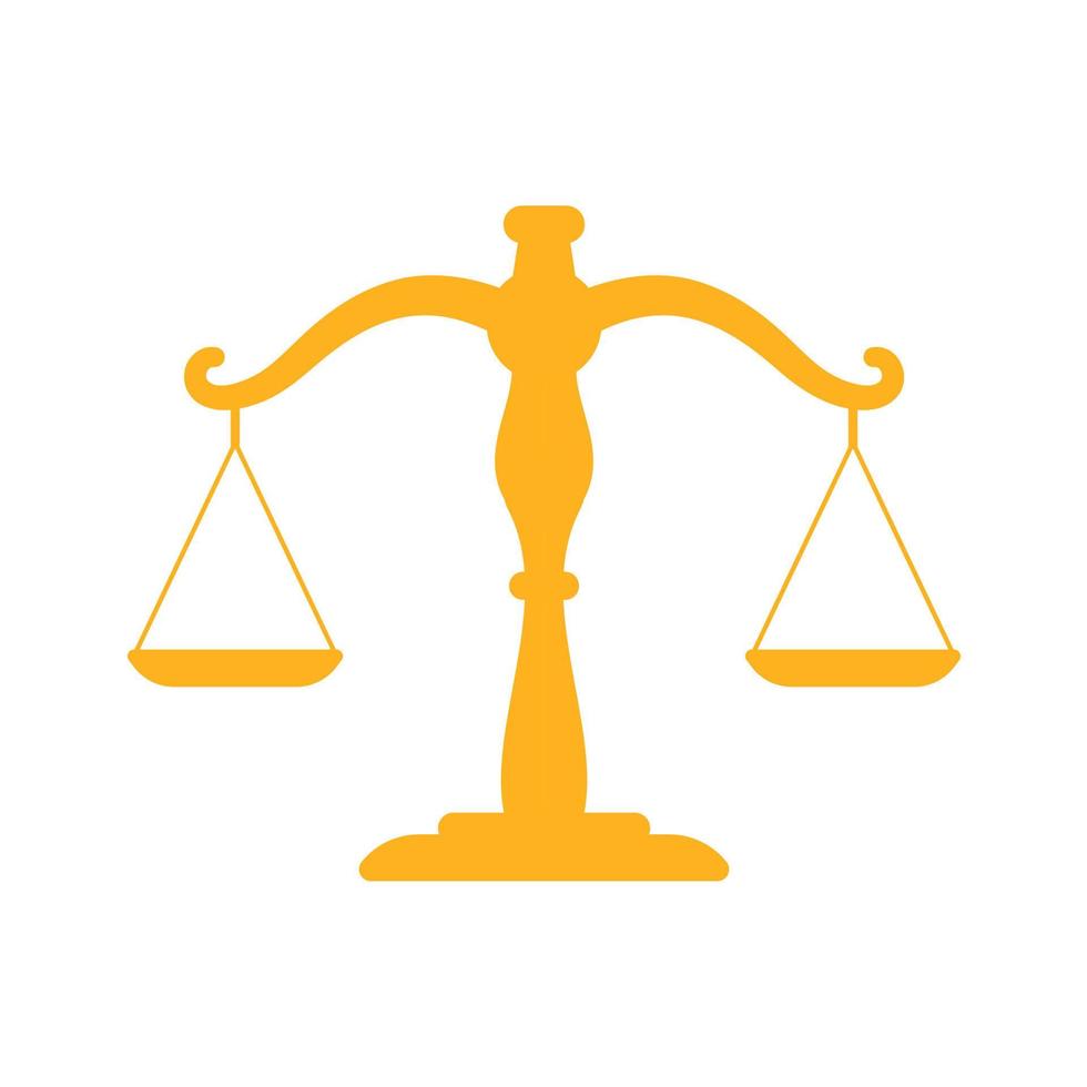 Ancient scales. The concept of justice in judicial judgments of judges. vector