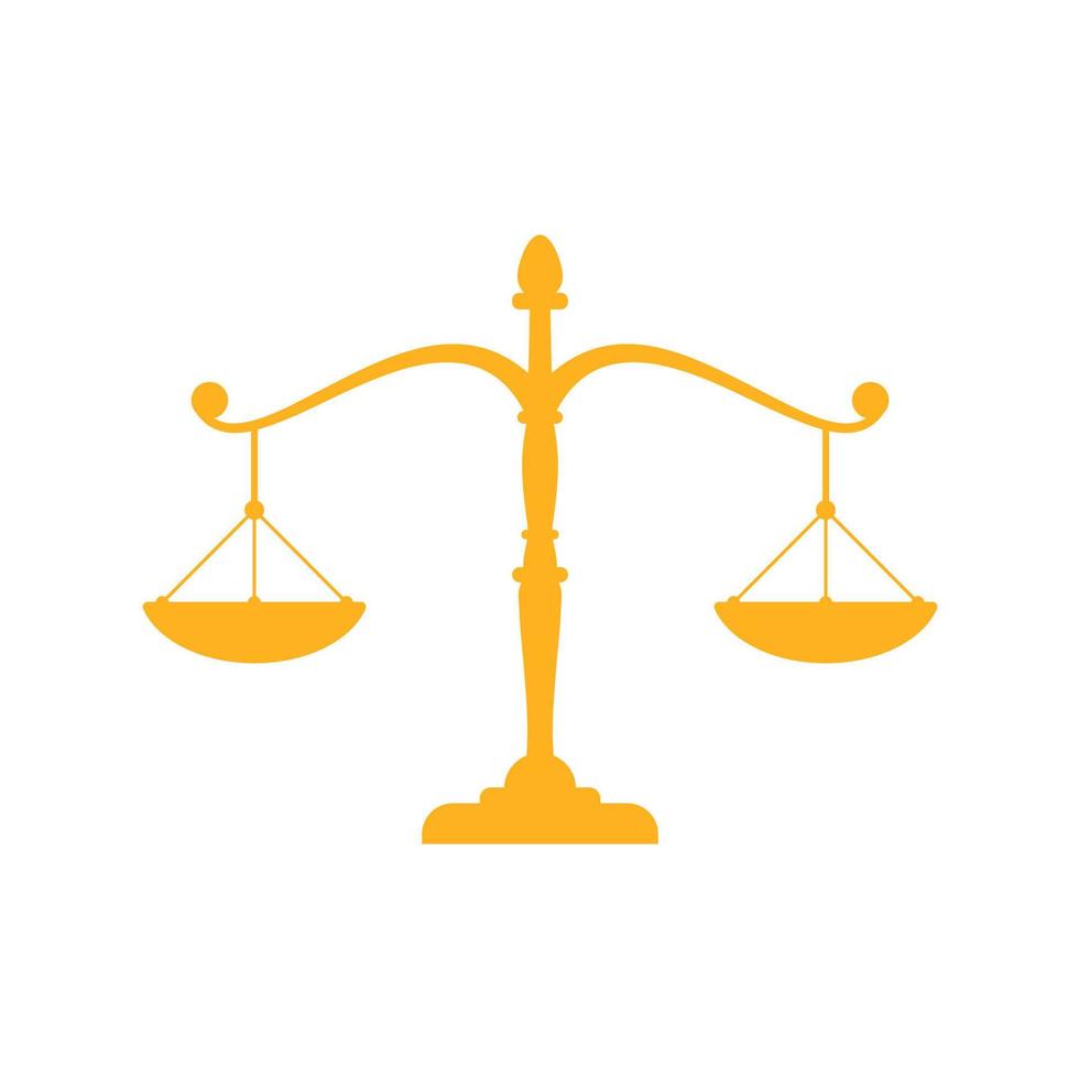 Ancient scales. The concept of justice in judicial judgments of judges. vector