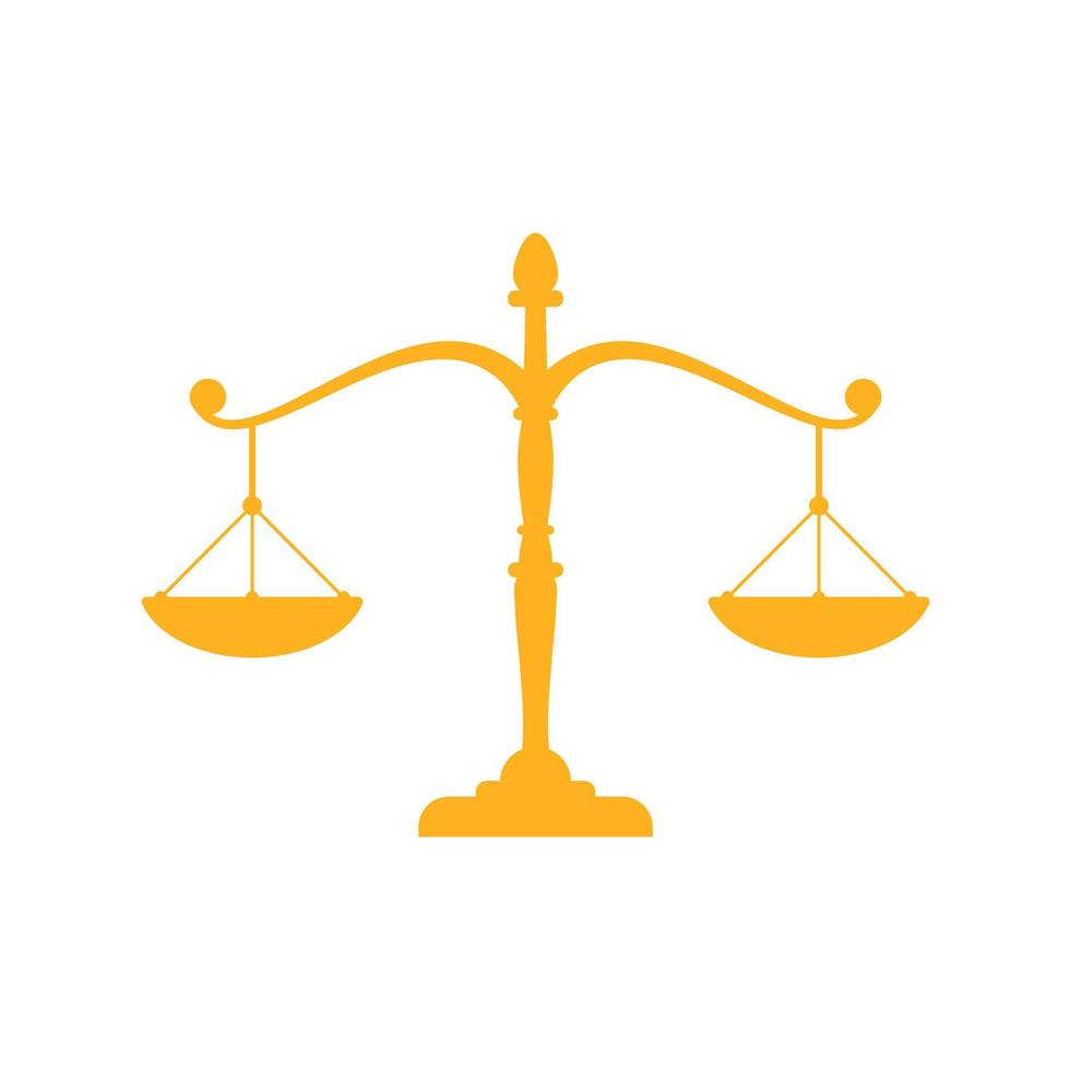 Ancient scales. The concept of justice in judicial judgments of judges. vector