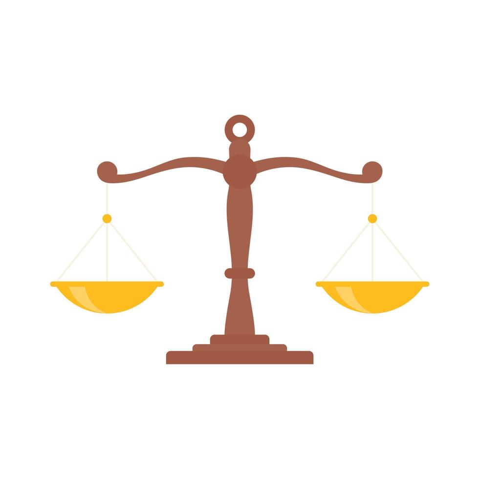 Ancient scales. The concept of justice in judicial judgments of judges. vector