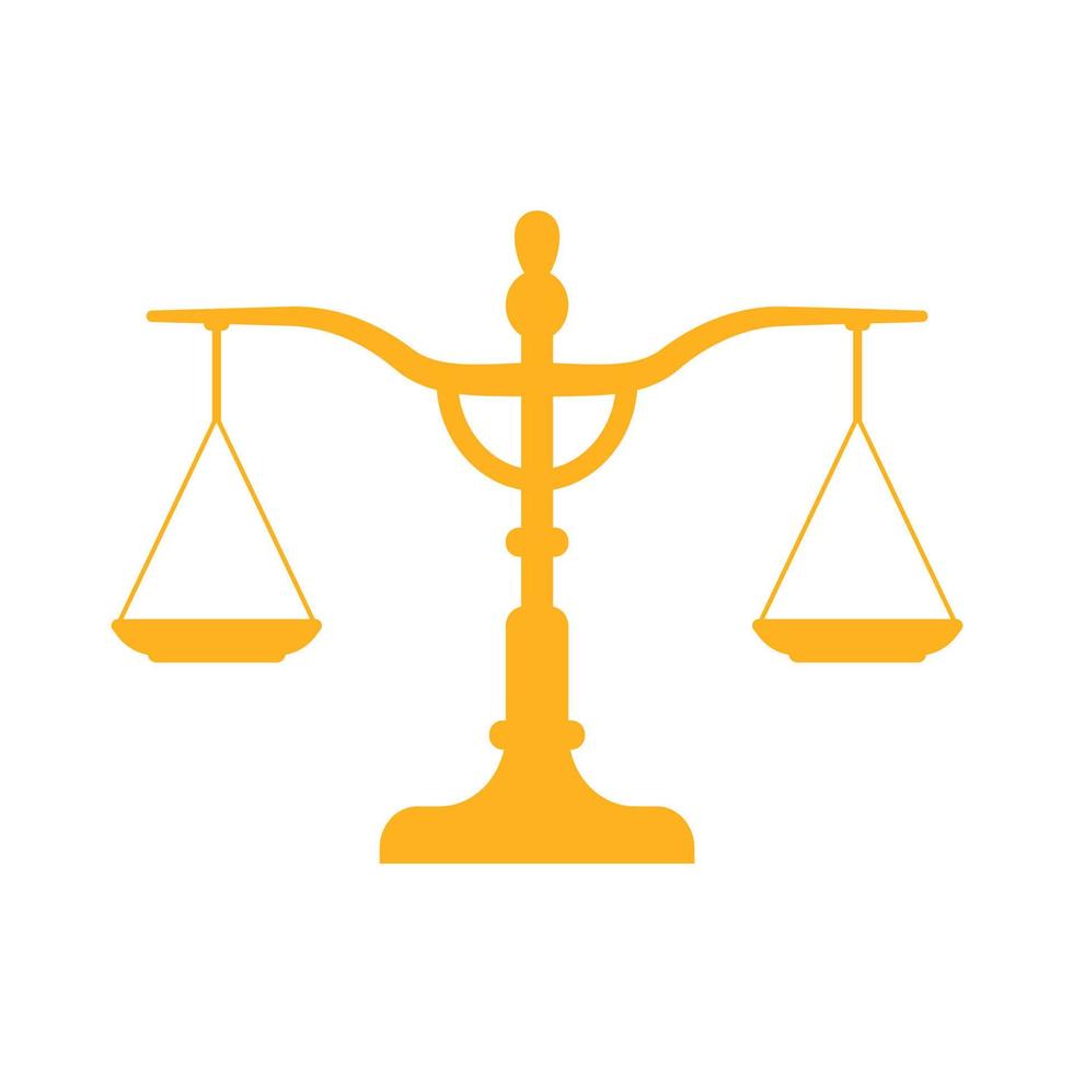 Ancient scales. The concept of justice in judicial judgments of judges. vector