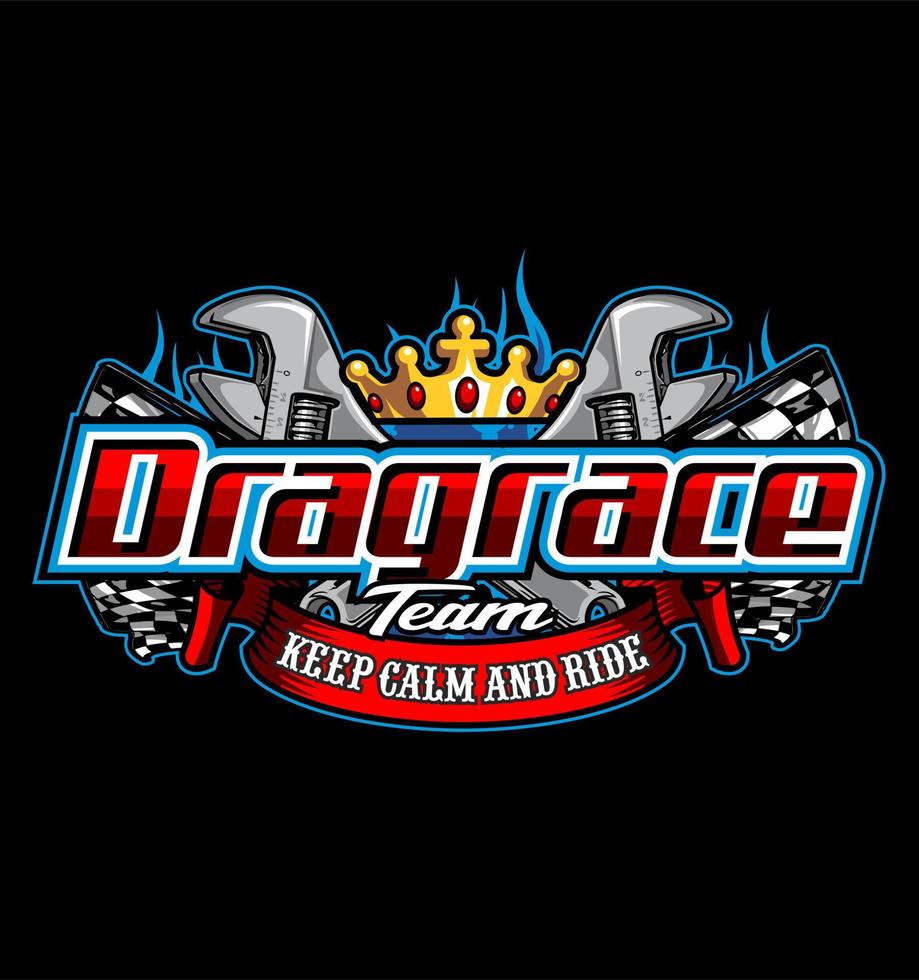 dragrace team with wrech background vector