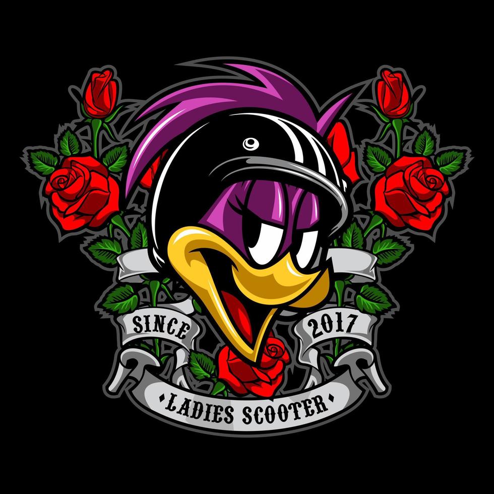 cartoon female duck vector