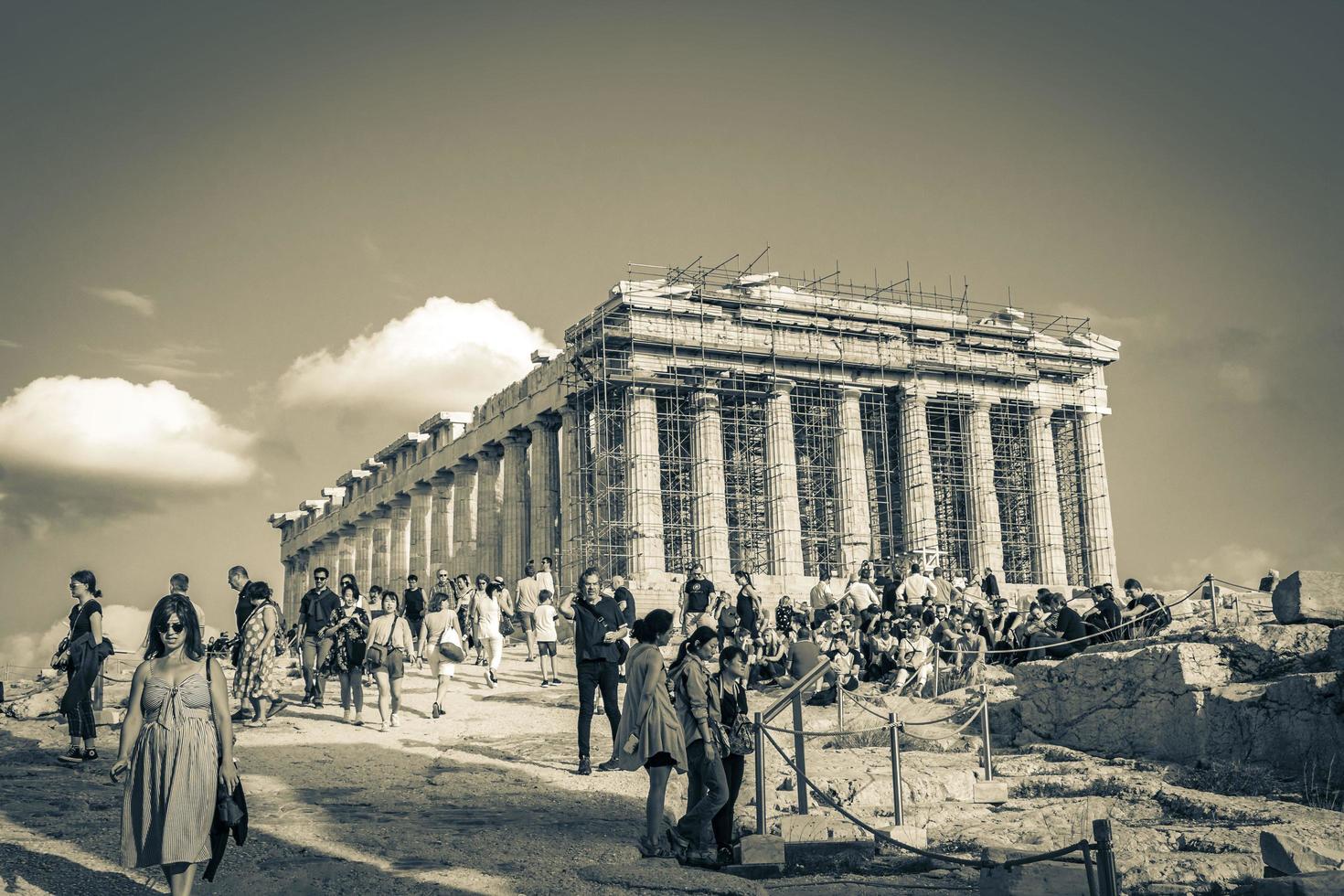 Athens Attica Greece 2018 Acropolis of Athens ruins Parthenon Greeces capital Athens in Greece. photo