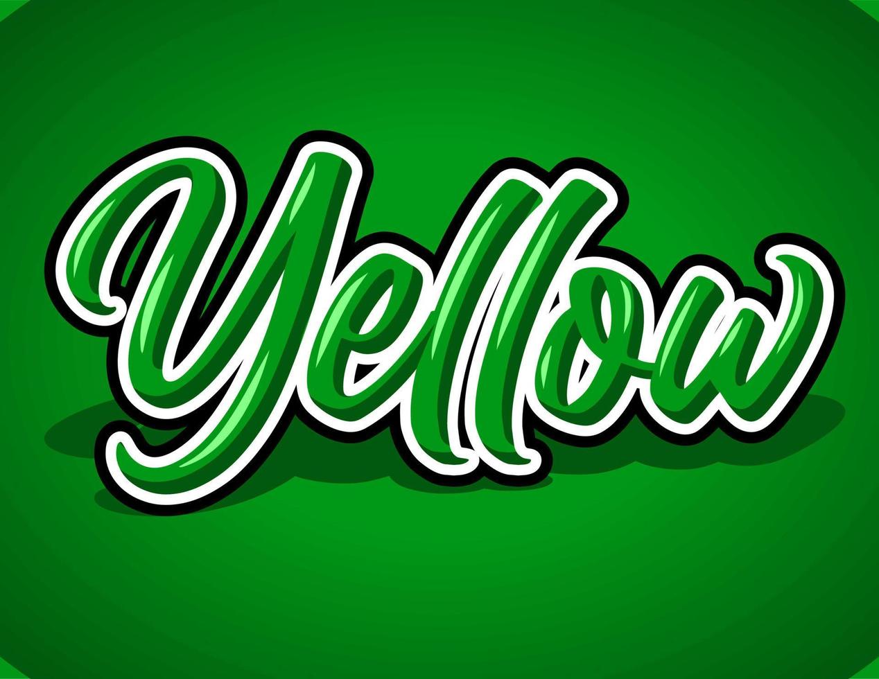yellow writing on a green background vector