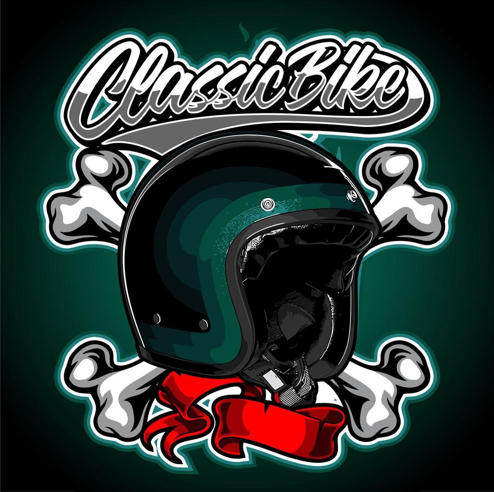 retro helmet turquoise vector