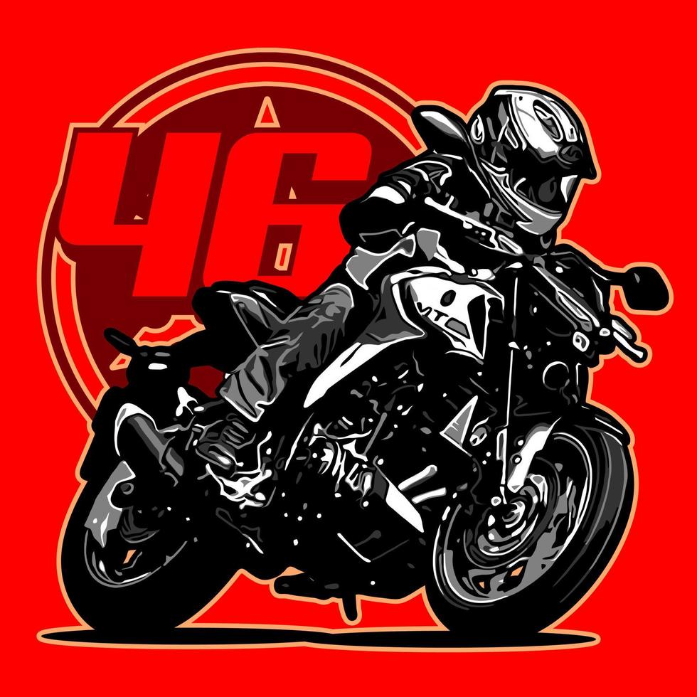 biker riding a motorbike vector