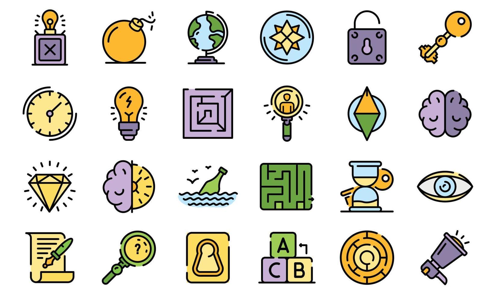 Quest icons vector flat