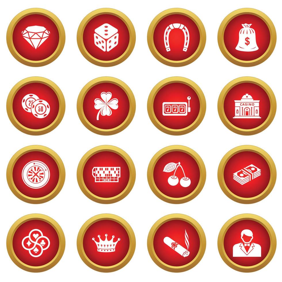 Casino icons set, simple style vector