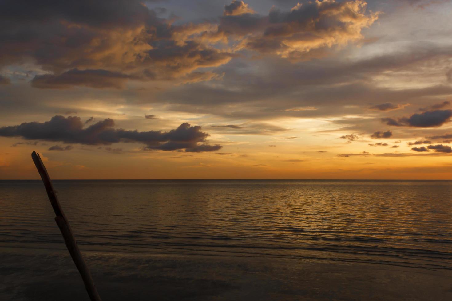 Sunset At The Beach, Tanjung Aru Beach, Kota Kinabalu, Borneo,Sabah, Malaysia photo