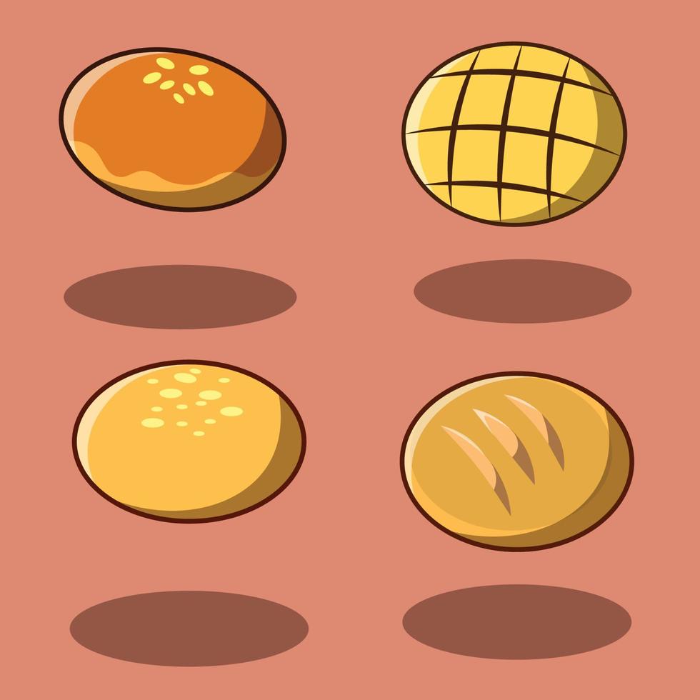 round bread 2 icon pack vector set