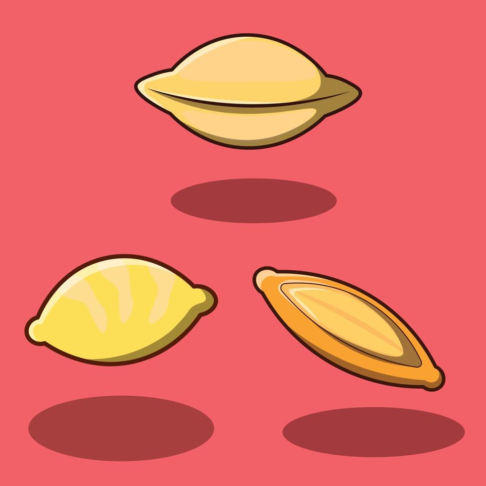 conjunto de vectores de paquete de iconos de pan de extremo redondo