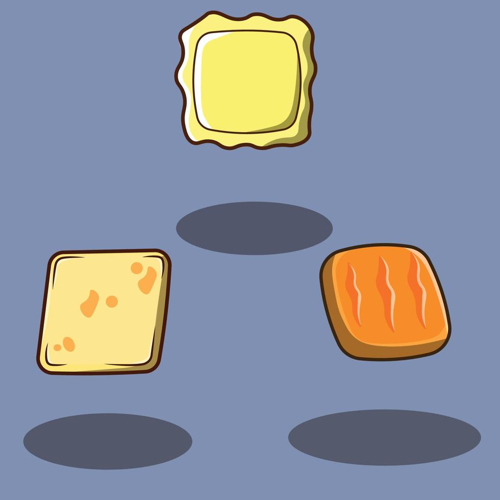 square bread icon pack vector set
