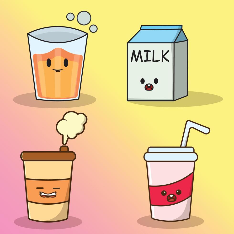 Vector cute food icon pack set 5