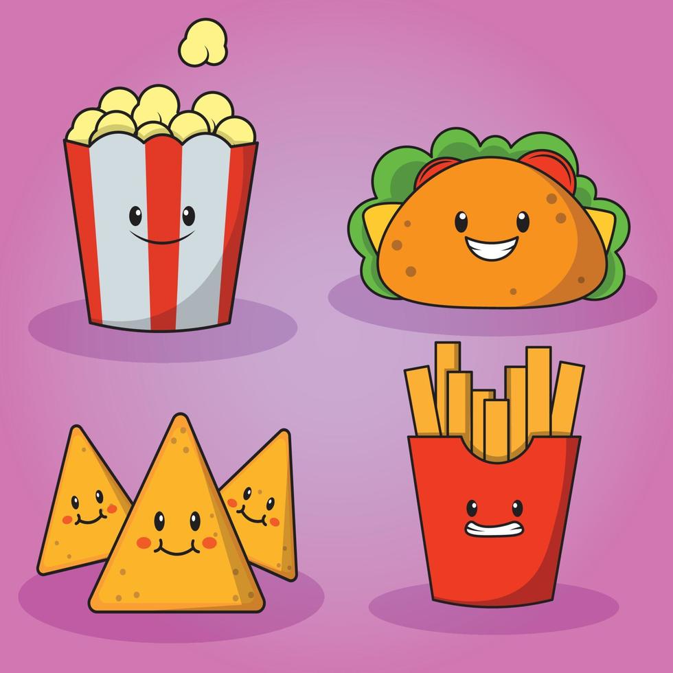 Vector cute food icon pack set 2