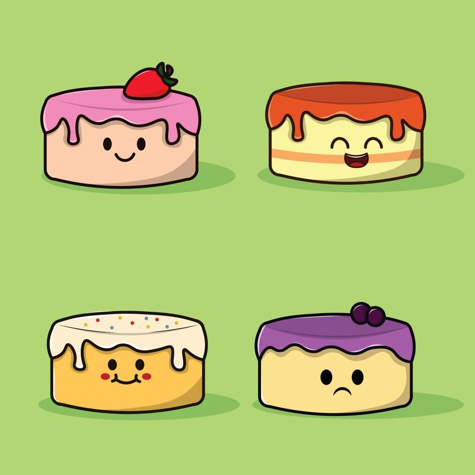 Tart cake icon pack vector set
