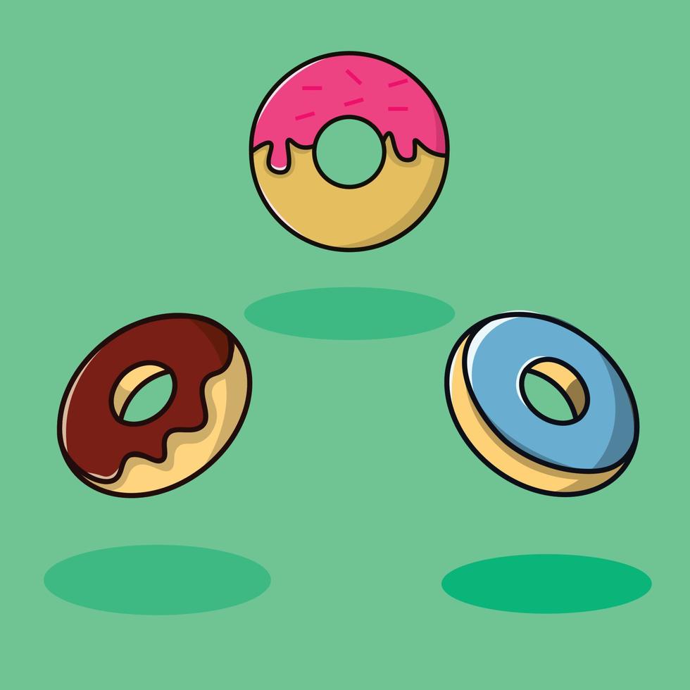 conjunto de vectores de paquete de iconos de donut