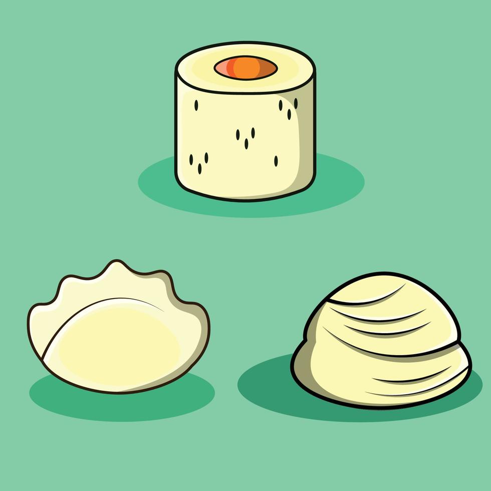 japanese white food icon pack vector set