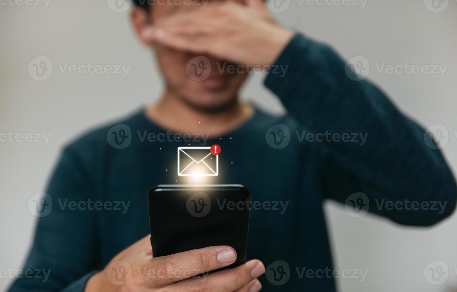 Close up hands holding smartphone. man using cellphone for marketing  and searching data and social media on internet.technology business investment concept photo