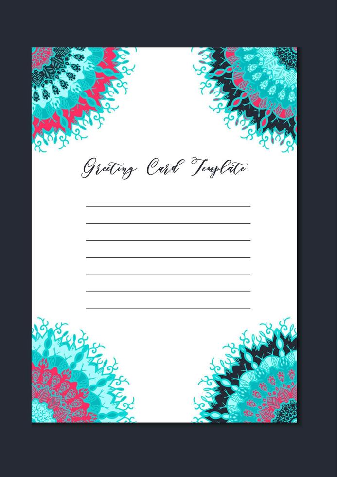 Mandala oriental template card vector