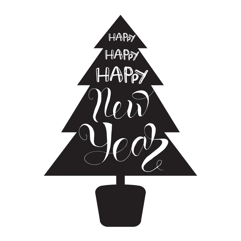 Happy New Year Lettering vector