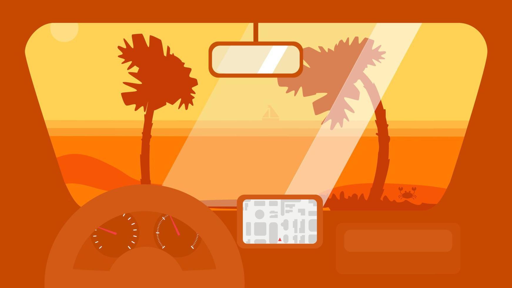 Summer Travel in Car vector