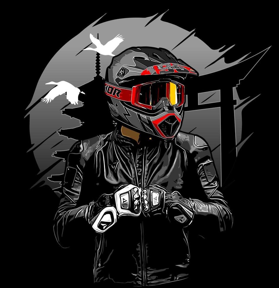 rider on the gray background vector
