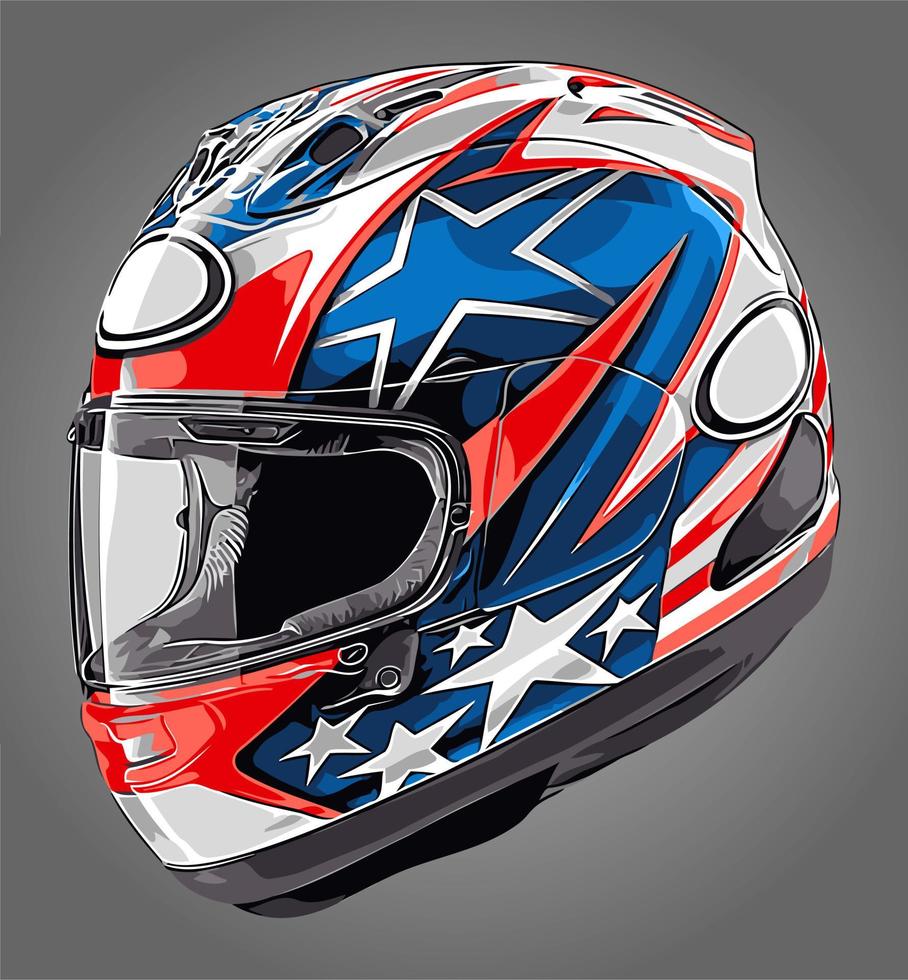 cool helmet star pattern vector