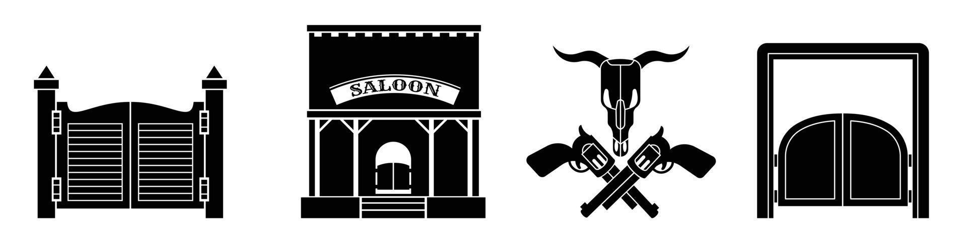 Saloon icon set, simple style vector