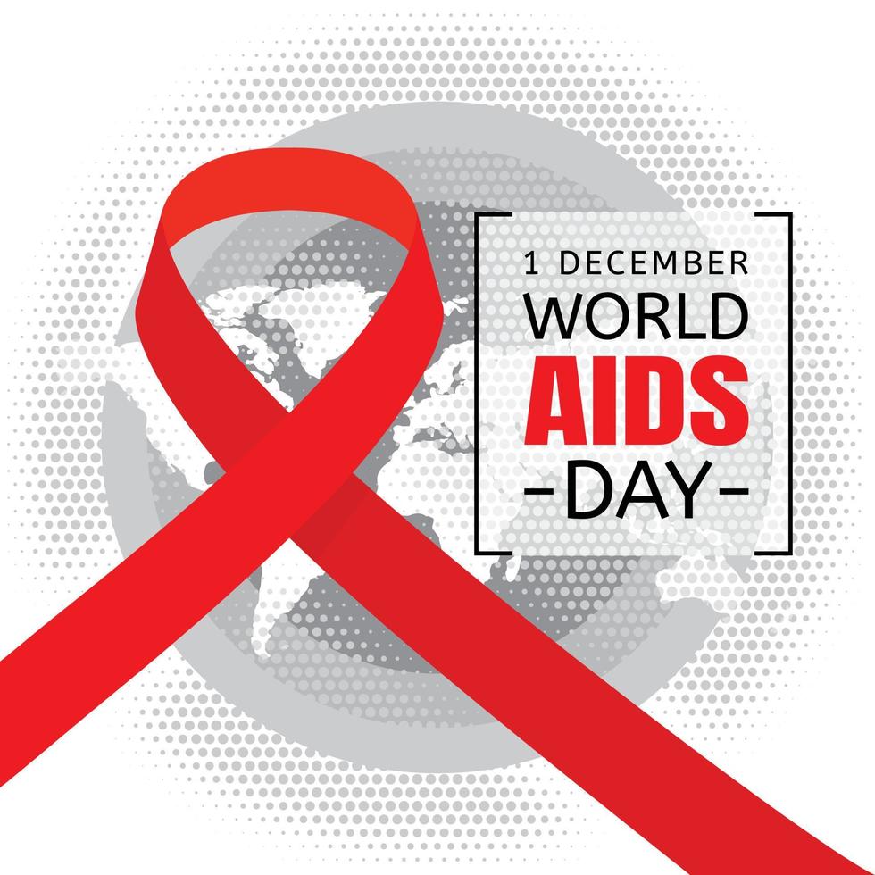 World AIDS Day concept background, flat style vector