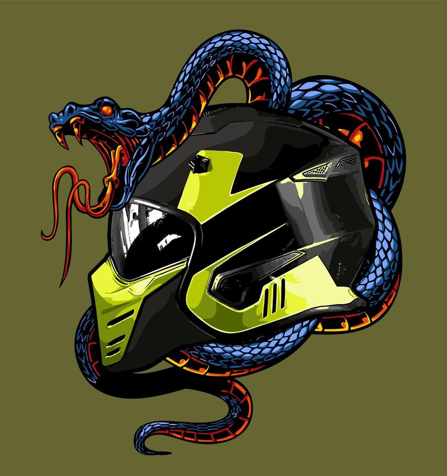 casco y serpiente vector