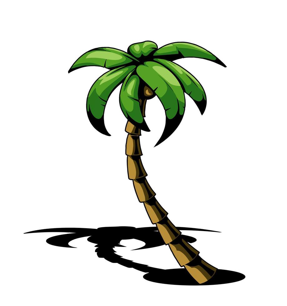 cartoon coconut tree vector